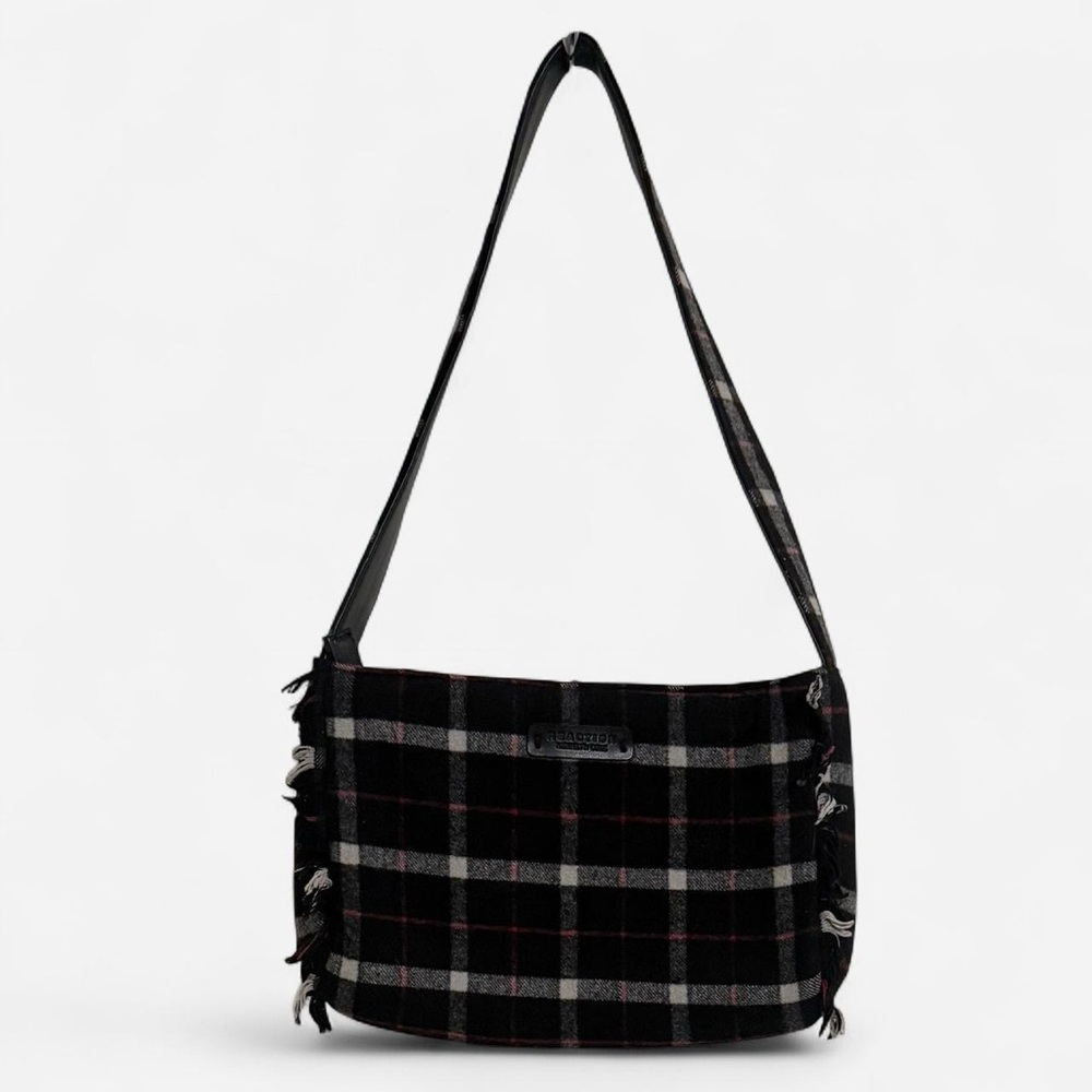 Kenneth Cole Reaction Plaid Flannel Shoulder Bag